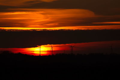 Scenic view of dramatic sky during sunset