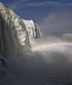 Scenic view of waterfall