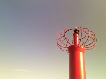 Low angle view of red light