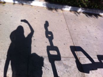 Shadow of man on wall