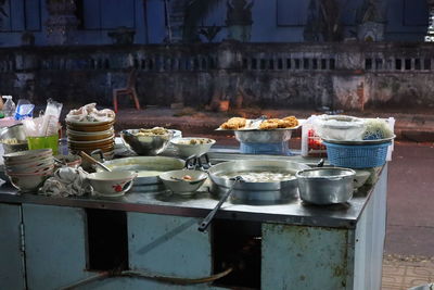 View of food served on table