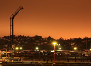 Street light against sky at night