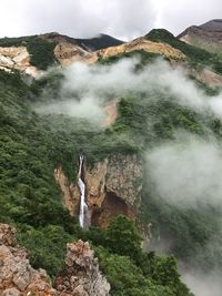 Scenic view of waterfall