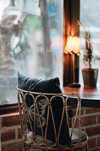 Empty chairs and table at home