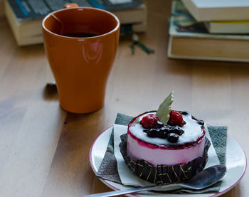 Close-up of food served in plate
