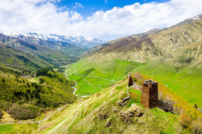 Scenic view of mountains against sky