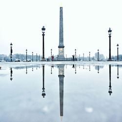 Reflection of buildings in water