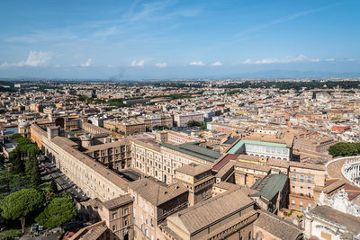 High angle view of cityscape against sky