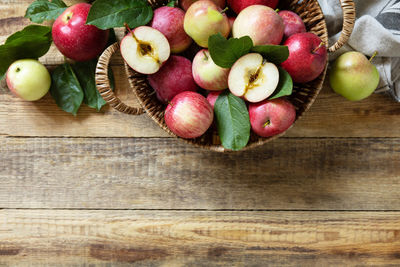 Directly above shot of fruits on table