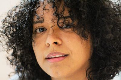 Close-up portrait of smiling woman