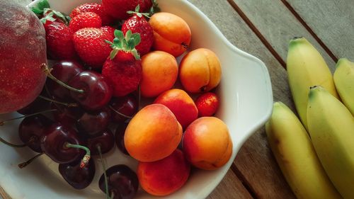 Directly above shot of fruits on table