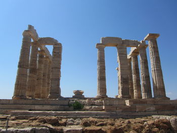 Low angle view of historical building against clear sky