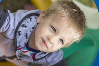 Close-up portrait of toddler boy