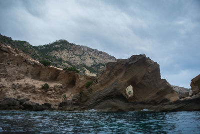 The famous quarry stone of atlantis under cloudy sky