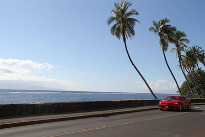 Road by sea against sky