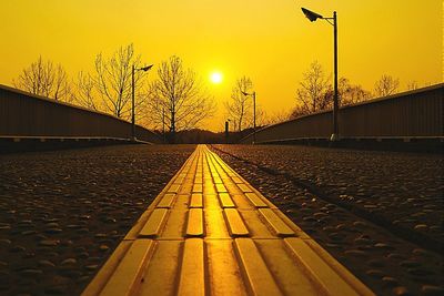 Railroad track at sunset