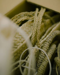 Close-up of rope tied on metal