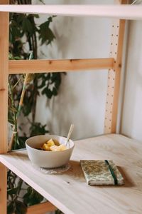 Food in bowl on table