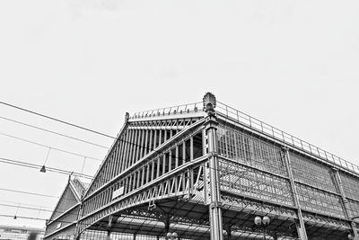 Low angle view of built structure against clear sky
