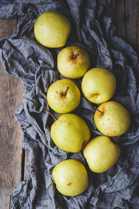 High angle view of fruits on table