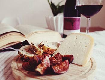 Close-up of served food in plate