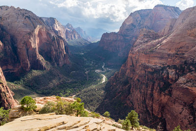 Scenic view of mountains against sky