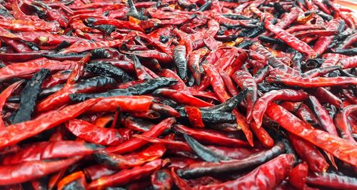 Full frame shot of red chili peppers