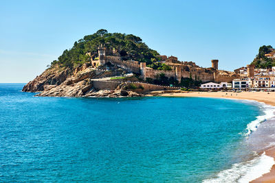 Scenic view of sea against sky at tossa de mar