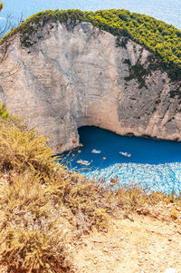 Scenic view of sea and rocks