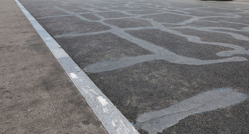 High angle view of zebra crossing on road