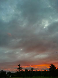 Scenic view of dramatic sky during sunset