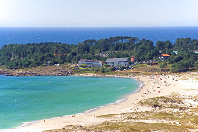 High angle view of beach against sky