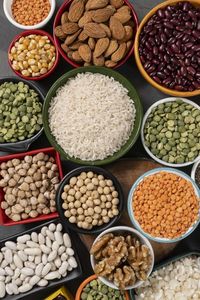 High angle view of food for sale