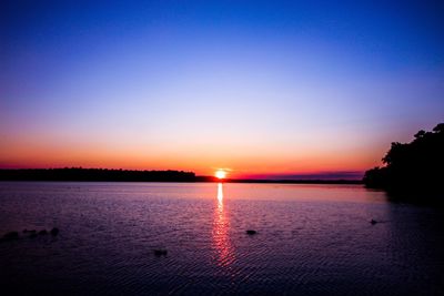 Scenic view of sea at sunset