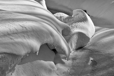 Close-up of frozen lake