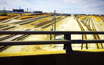 Railroad track at sunset