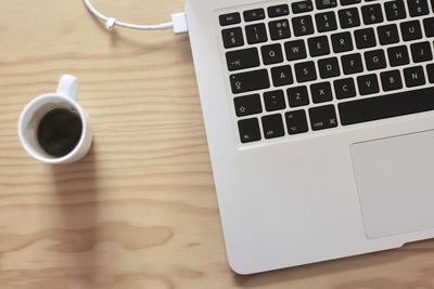 Coffee cup on table