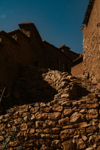 Low angle view of old building against sky