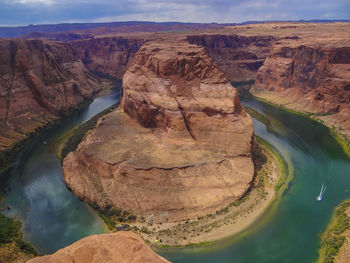 Aerial view of rock formations