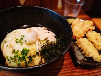 Close-up of food in bowl on table