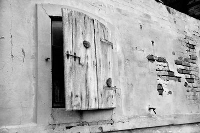 Closed door of old building