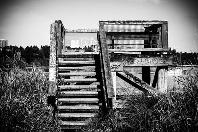 Staircase in park against sky