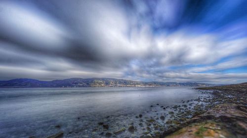 View of sea against cloudy sky