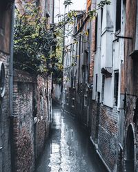 Narrow alley amidst buildings in city