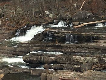 Water flowing through rocks