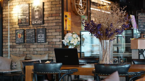 Table and chairs in restaurant