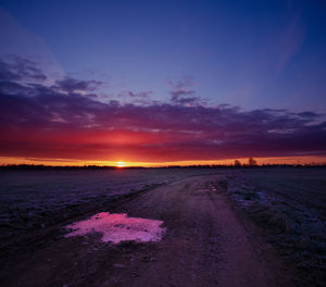 A beautiful spring sunrise with colorful skies.