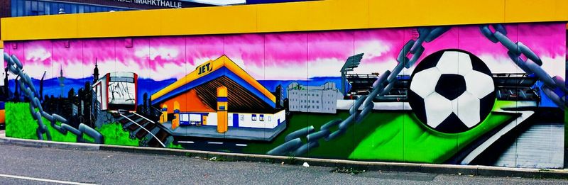 Colorful graffiti on wall