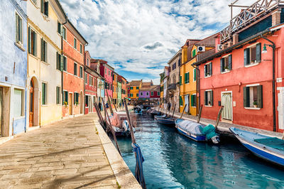 Canal passing through city buildings