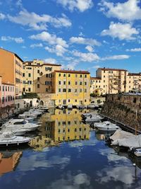 Reflection of buildings in water